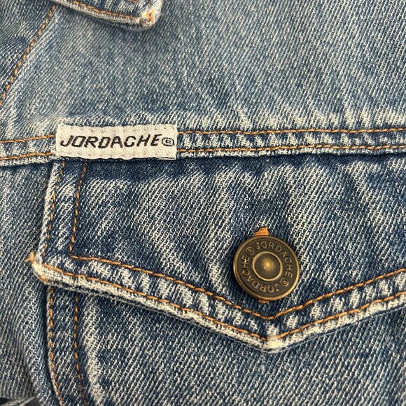 Vtg Stone Washed Denim Jean Vest Cropped Sz M Corral Western Cowboy Festival - Picture 4 of 4